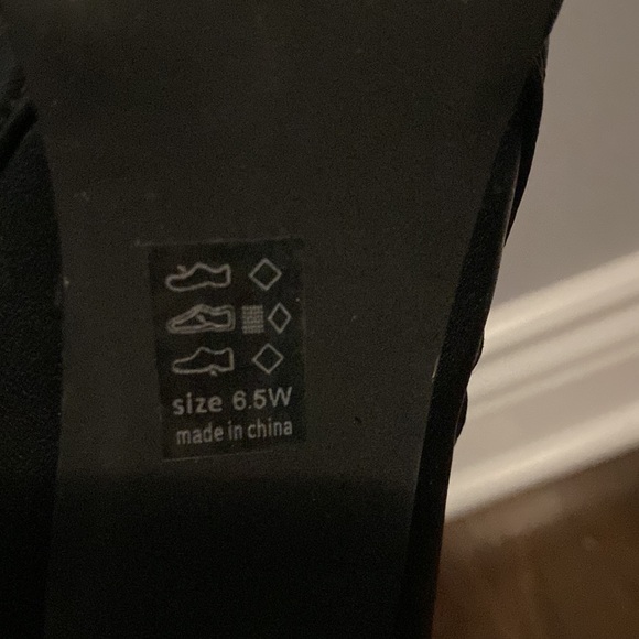 Black Ankle Boots with Gold Zipper - Picture 6 of 8